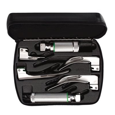 Welch Allyn Fiber Optic Laryngoscope Set - Medium & Stubby Handles