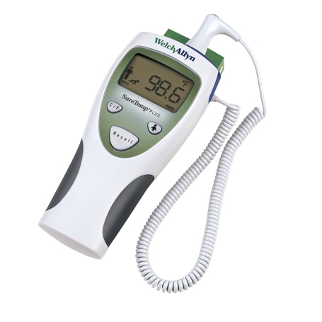 Welch Allyn SureTemp® Plus 690 Electronic Thermometer - Oral Probe w/ 4 ft and Oral Probe Well