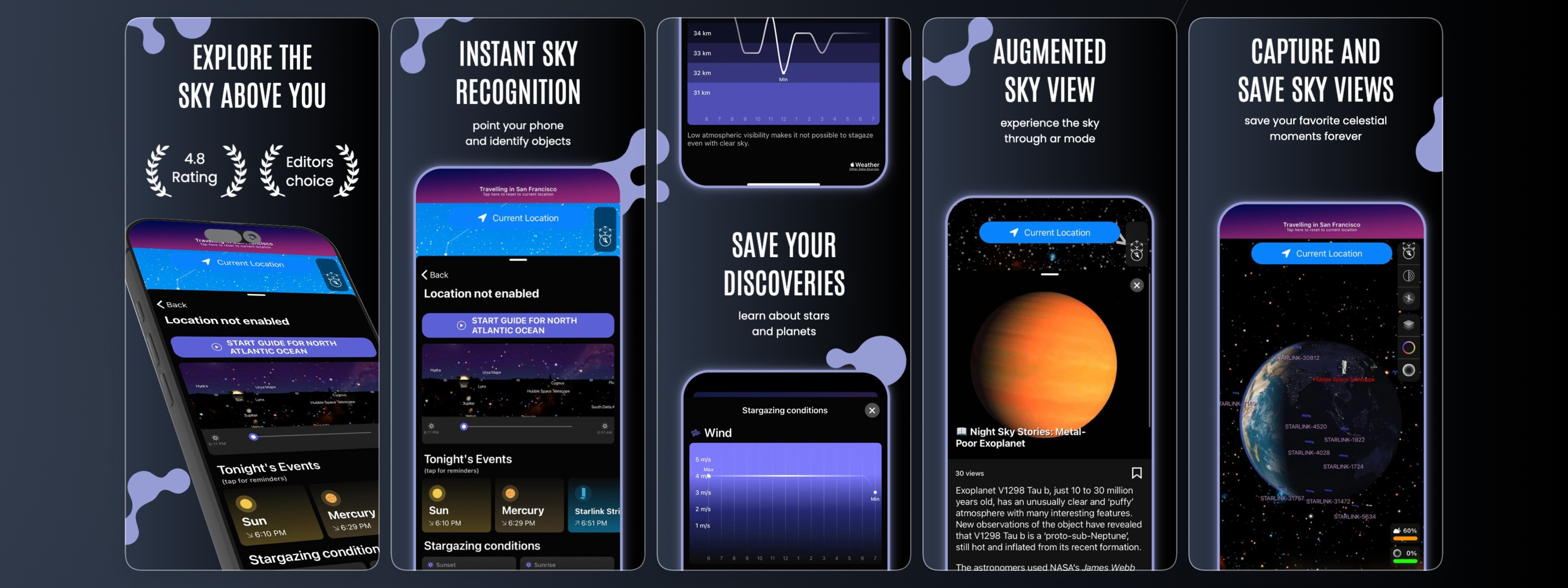 Star gazing app preview