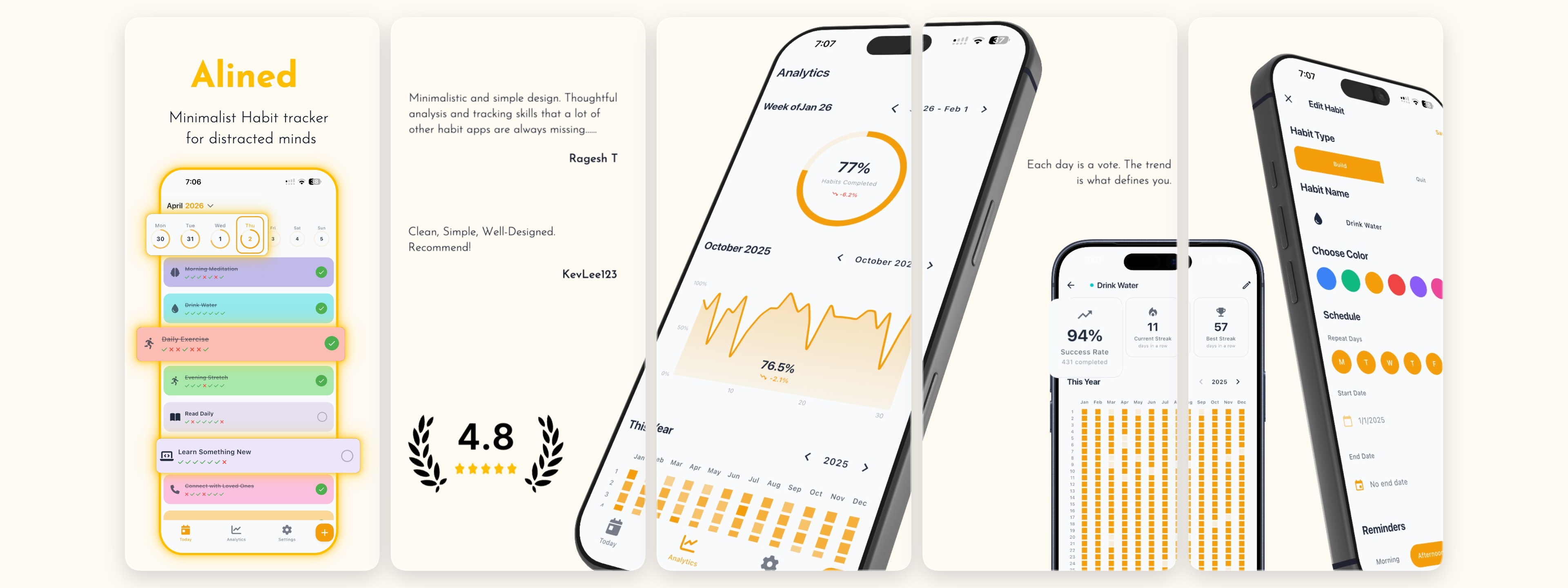 Alined - Habits Tracker preview