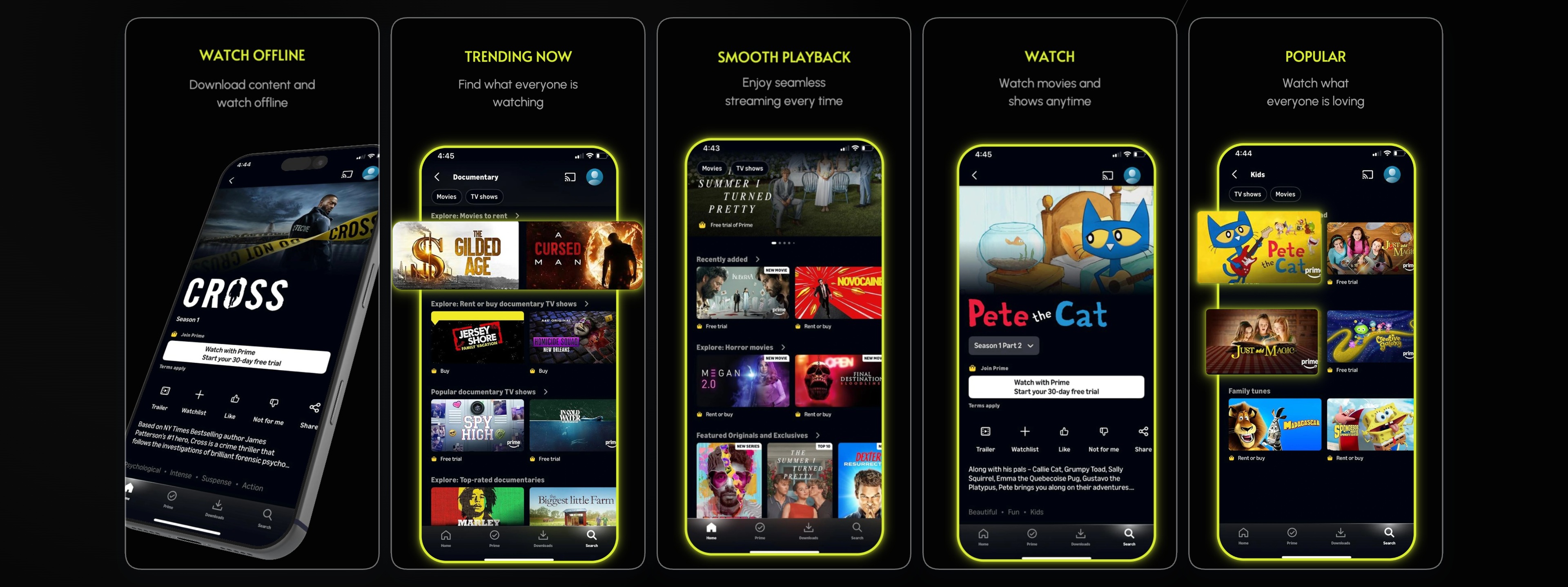 Streaming app preview