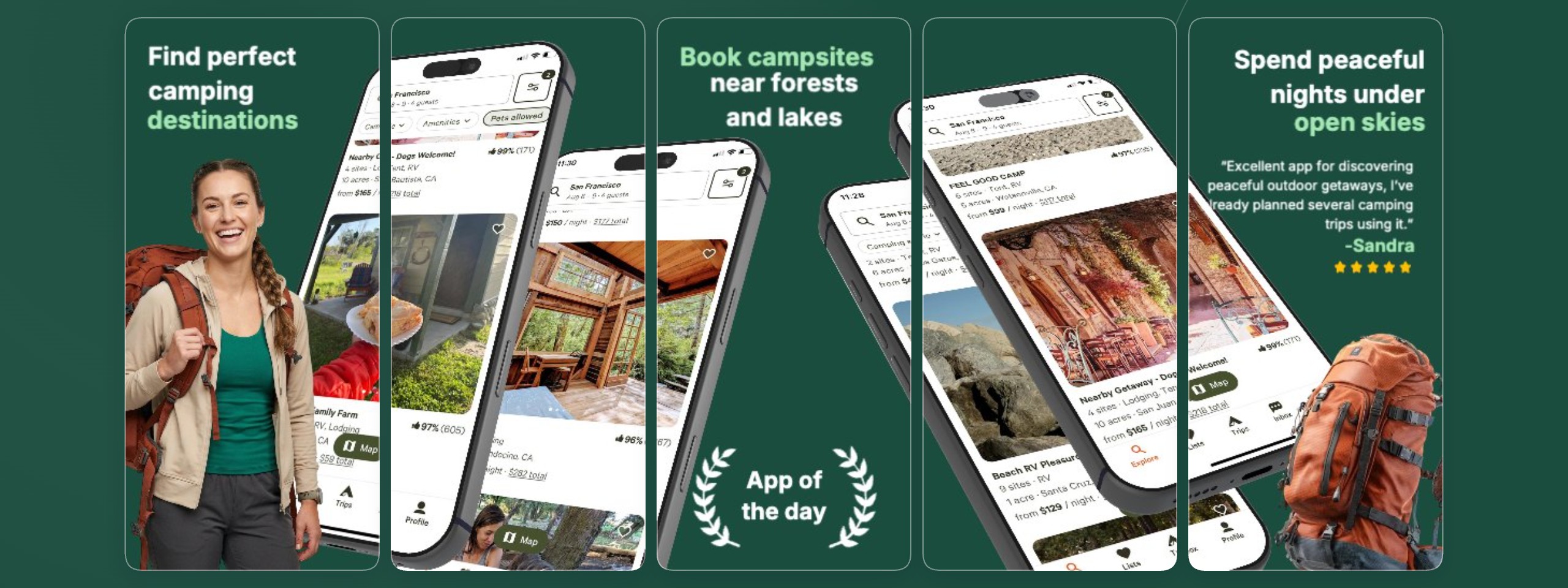 Campsite booking preview