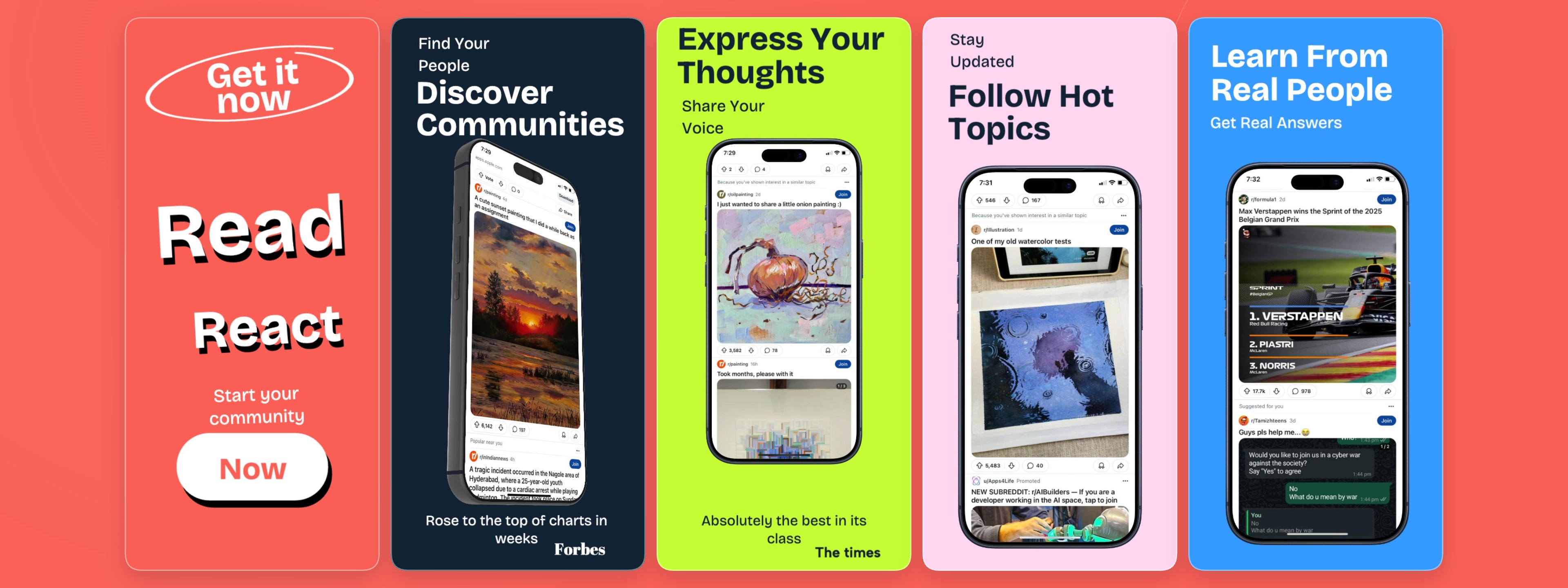 Mininimal colorful app screenshots preview