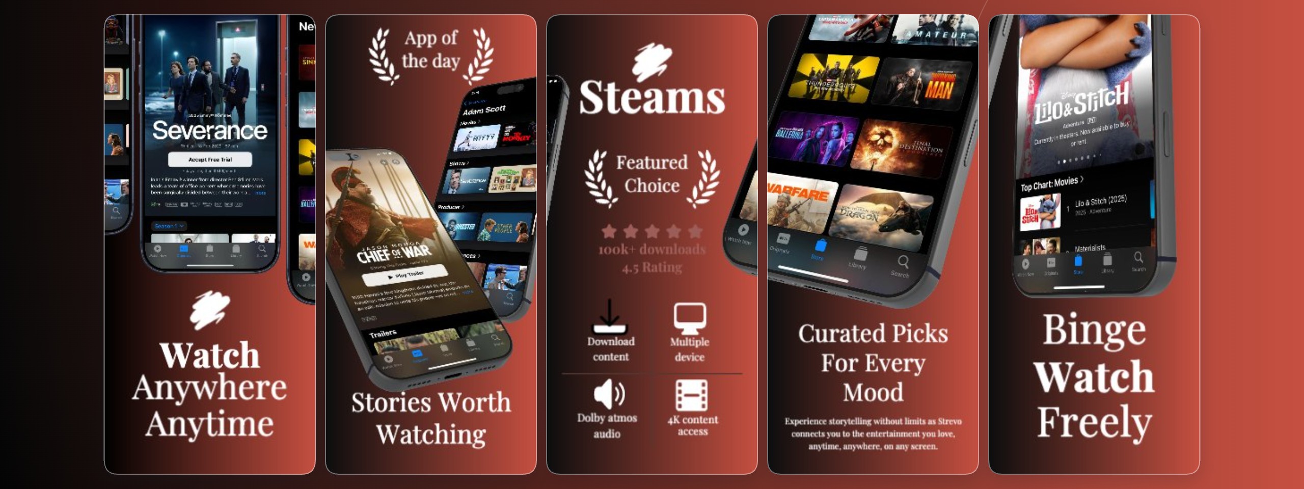 Steaming app preview