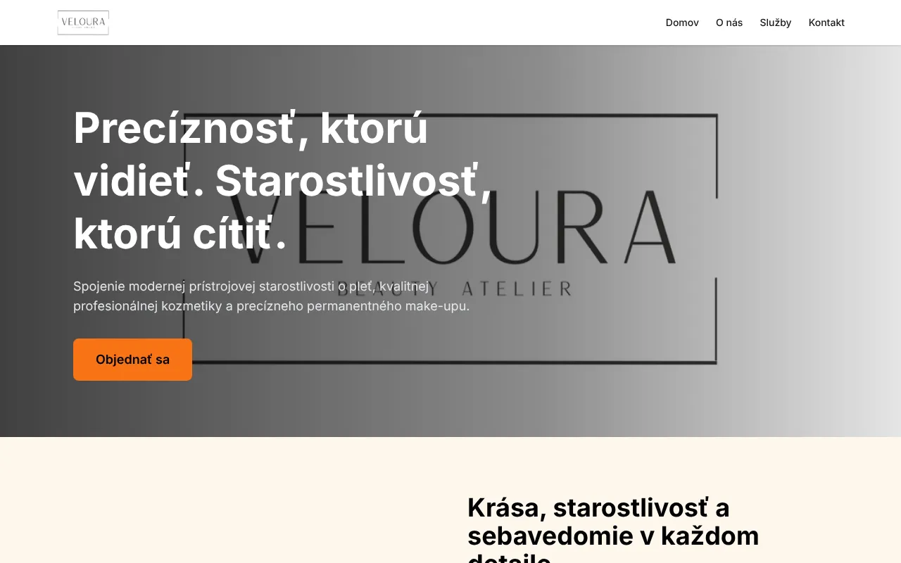 Náhľad webu VELOURA BEAUTY ATELIER