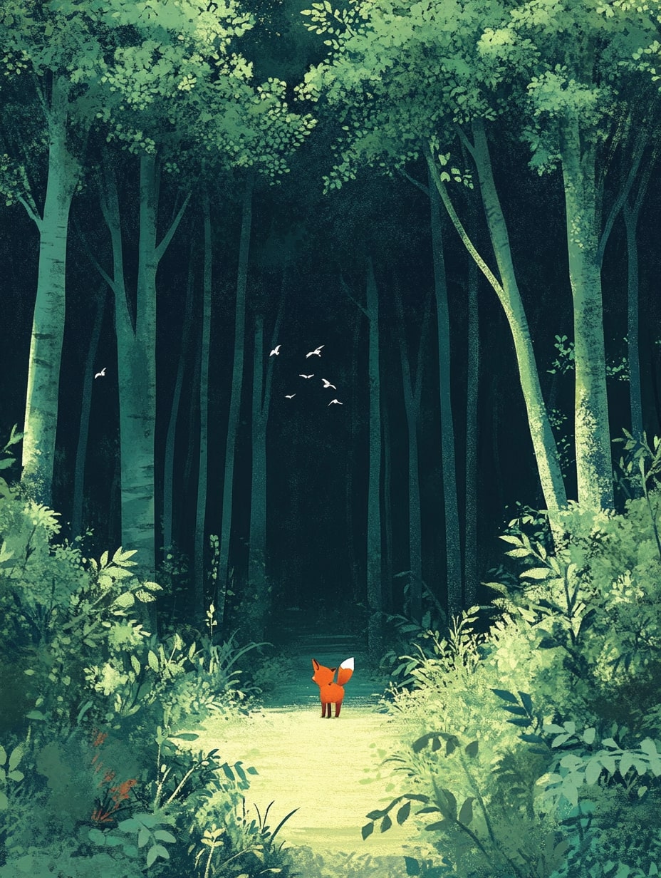 Illustration for page 1 of Luna's Forest Adventure