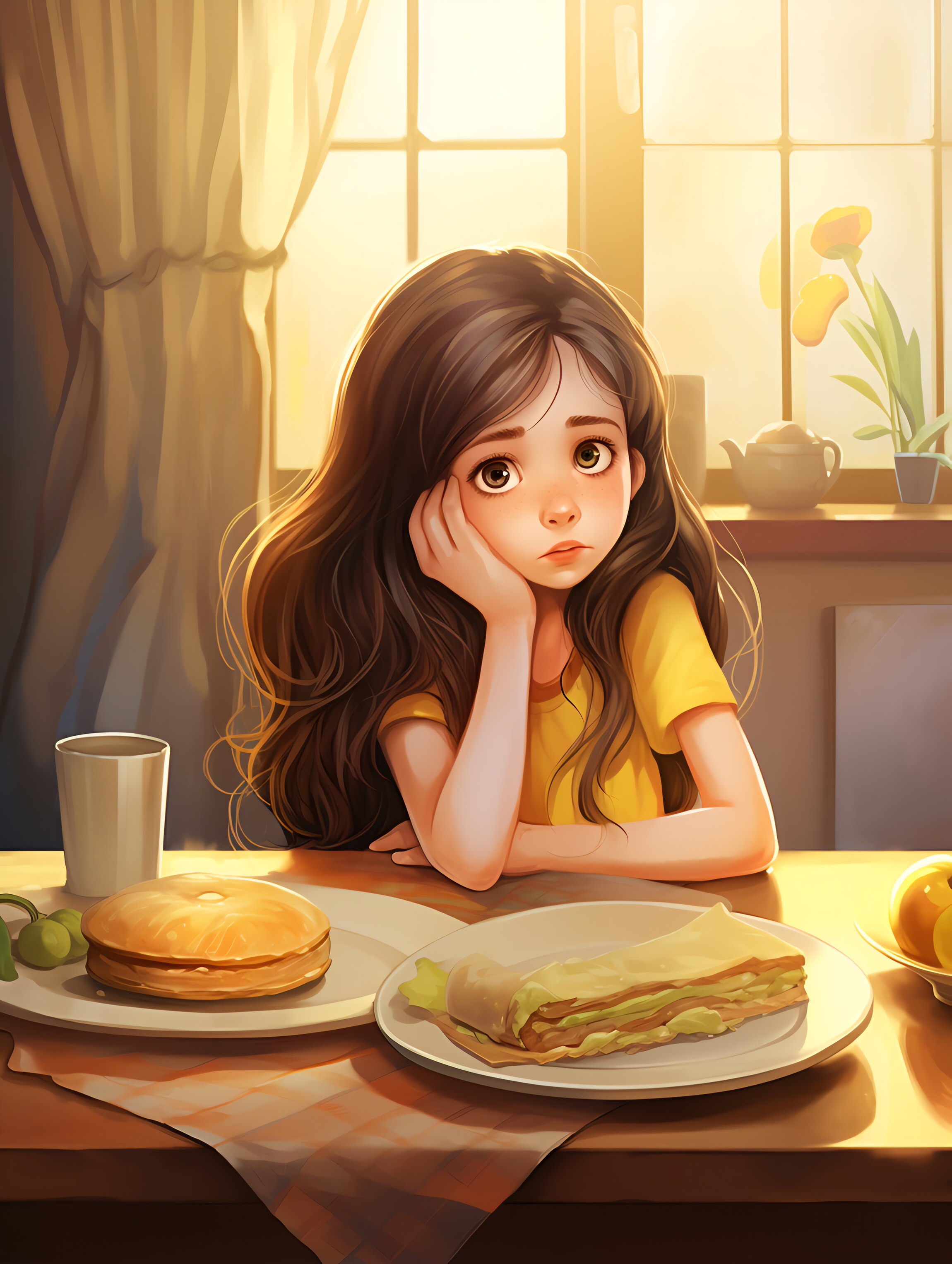 Illustration for page 1 of Mia and the Magic Paintbrush