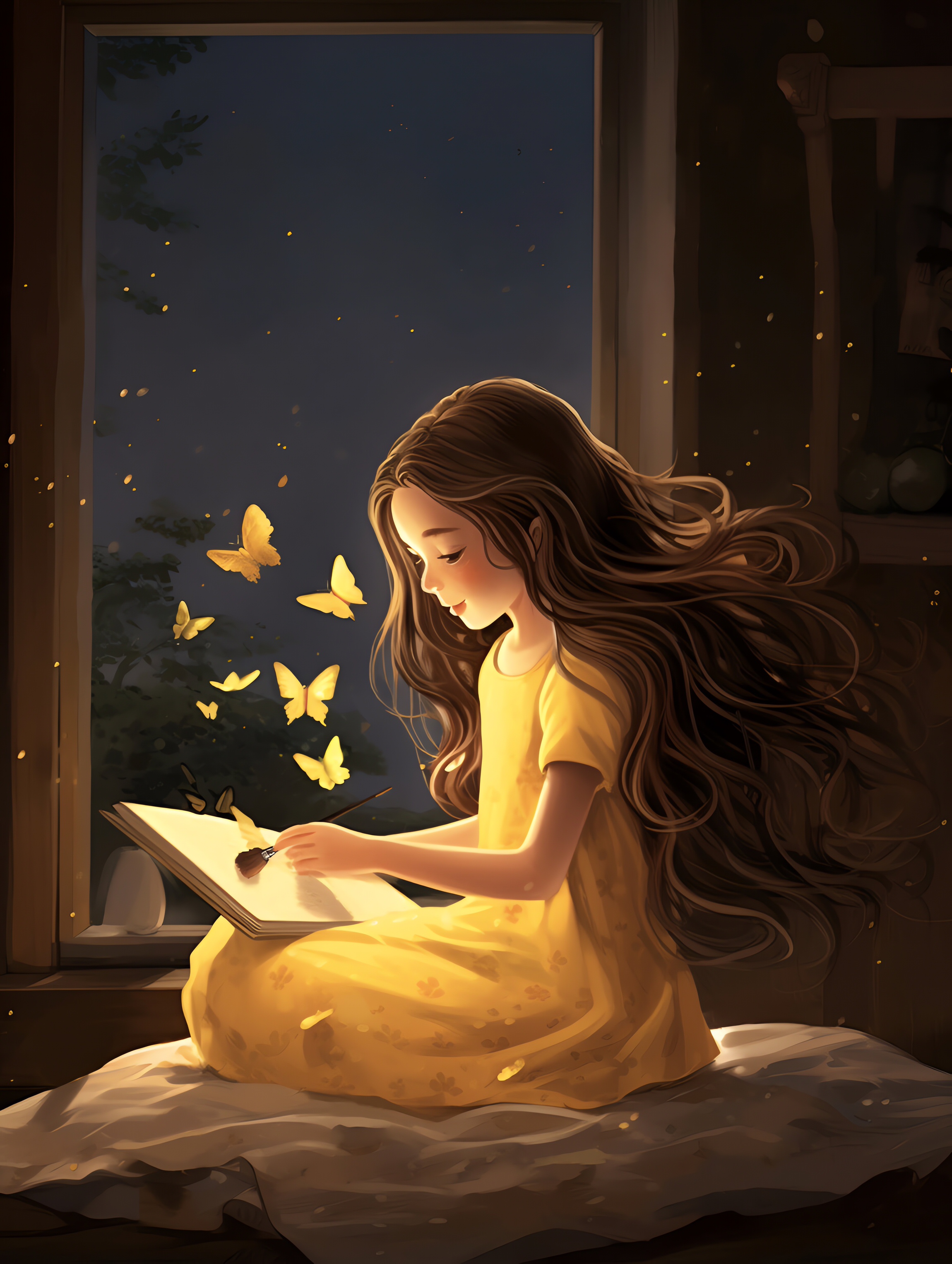 Illustration for page 5 of Mia and the Magic Paintbrush