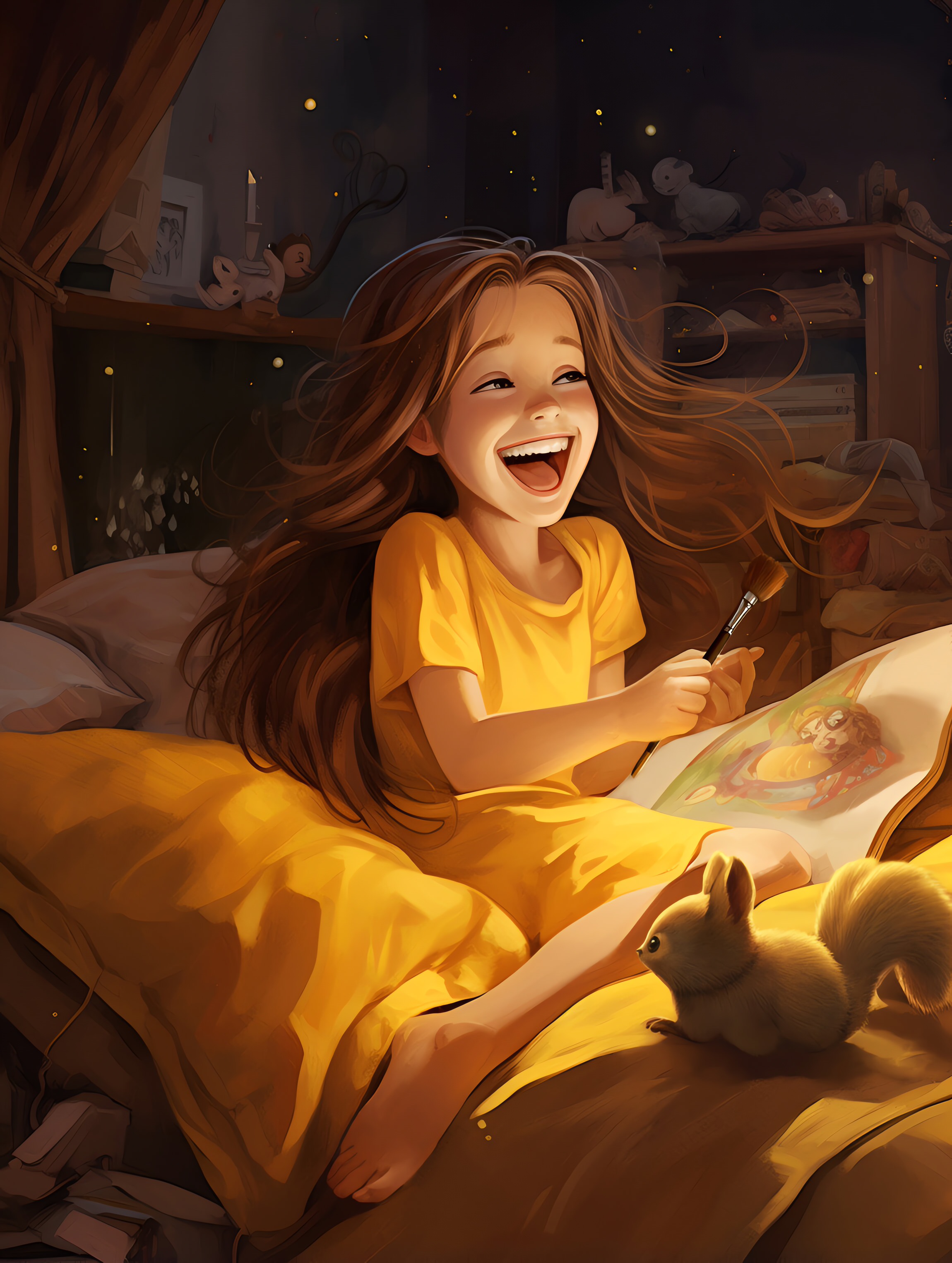 Illustration for page 7 of Mia and the Magic Paintbrush