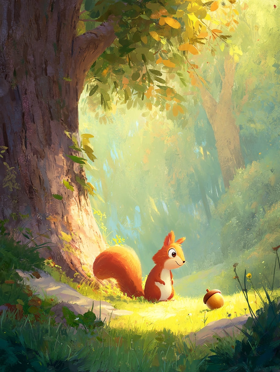 Illustration for page 1 of Oliver and the Magic Acorn