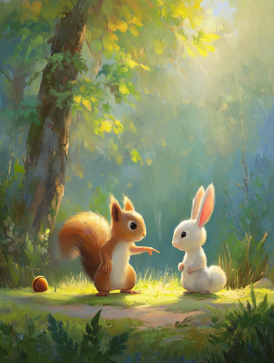Illustration for page 4 of Oliver and the Magic Acorn