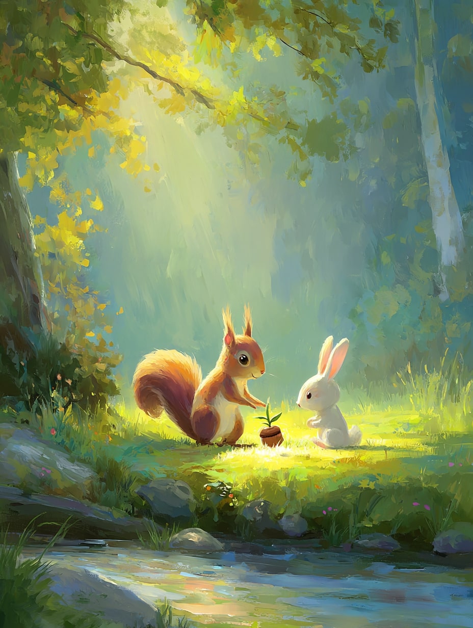 Illustration for page 5 of Oliver and the Magic Acorn
