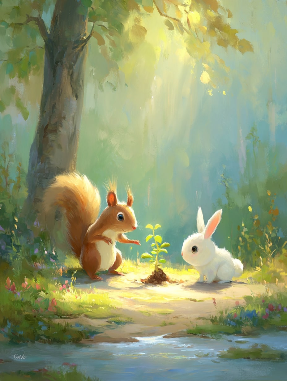 Illustration for page 6 of Oliver and the Magic Acorn