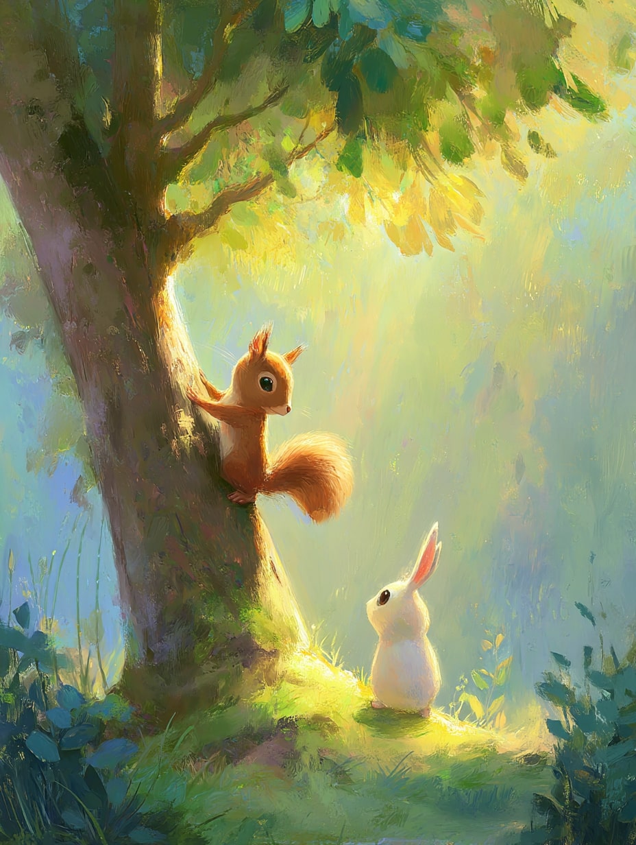 Illustration for page 8 of Oliver and the Magic Acorn