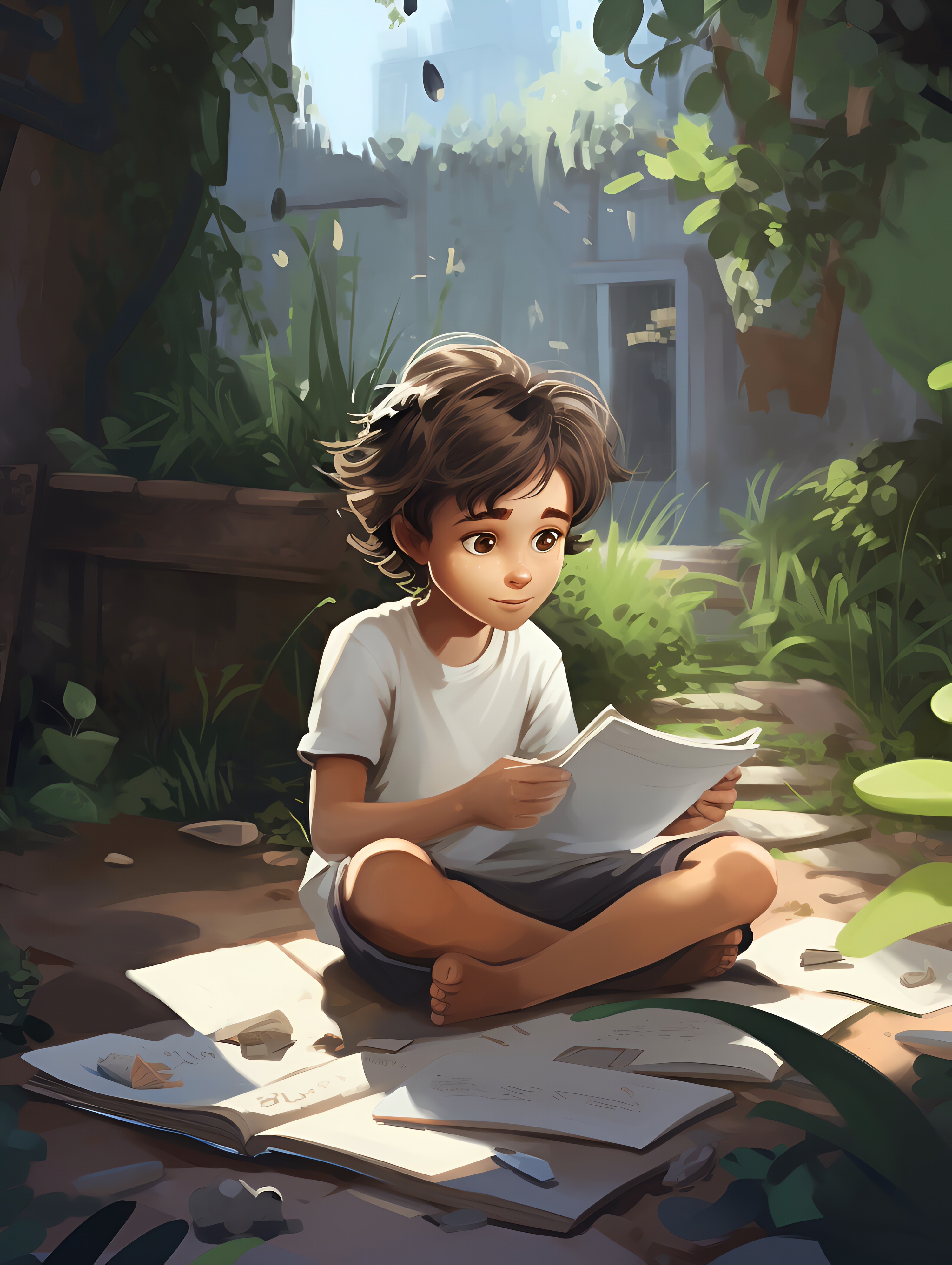 Illustration for page 3 of Tim and the Time Machine