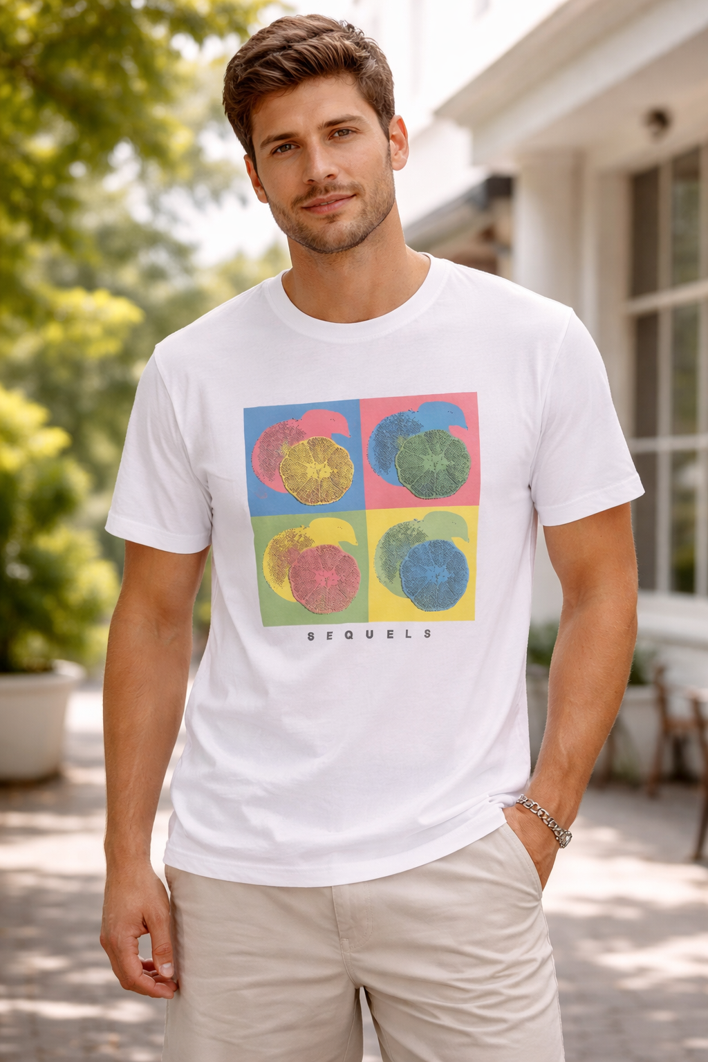 Summer Pop-Art Mushroom T-Shirt – Off-White (S, M) 3