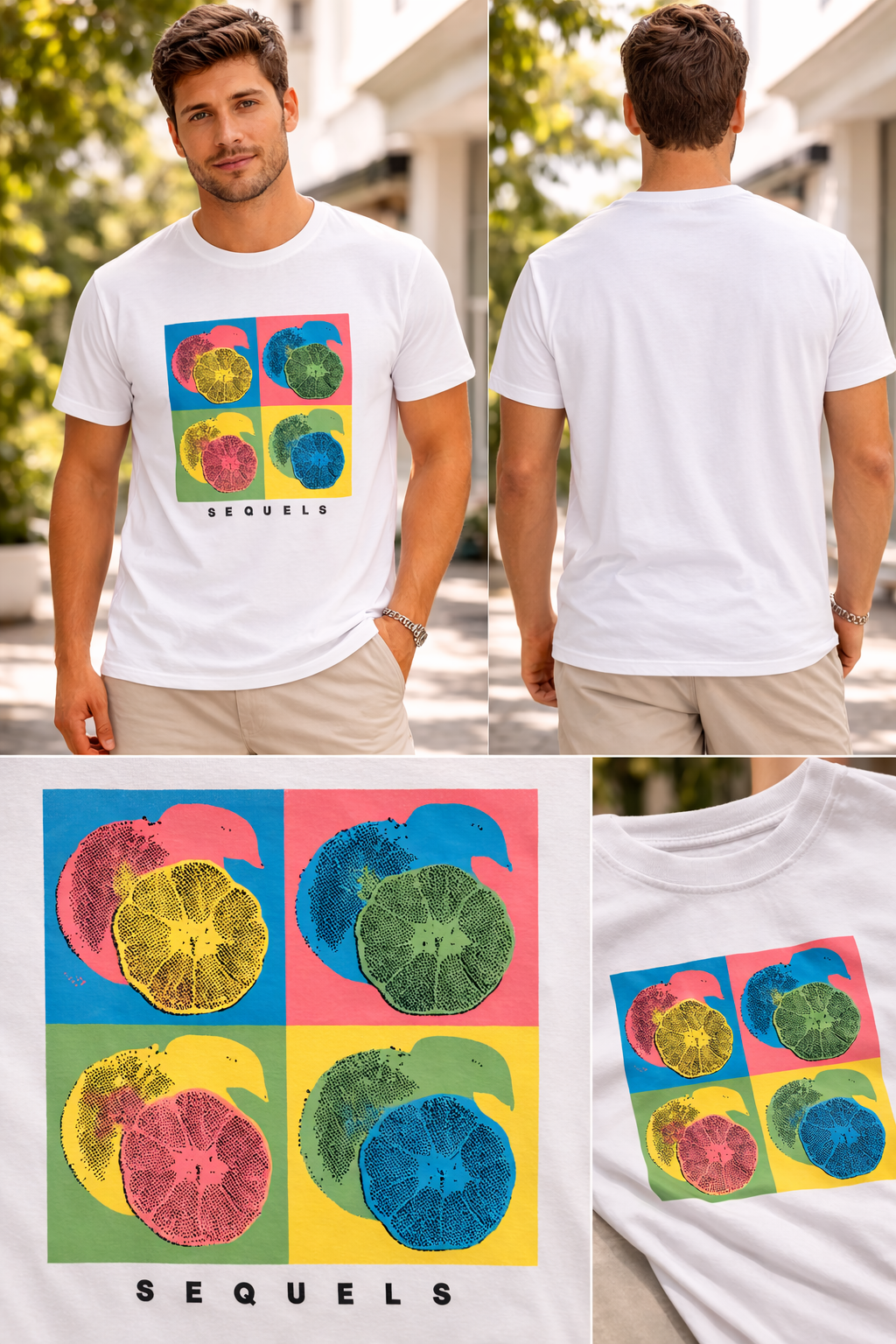 Summer Pop-Art Mushroom T-Shirt – Off-White (S, M) 4