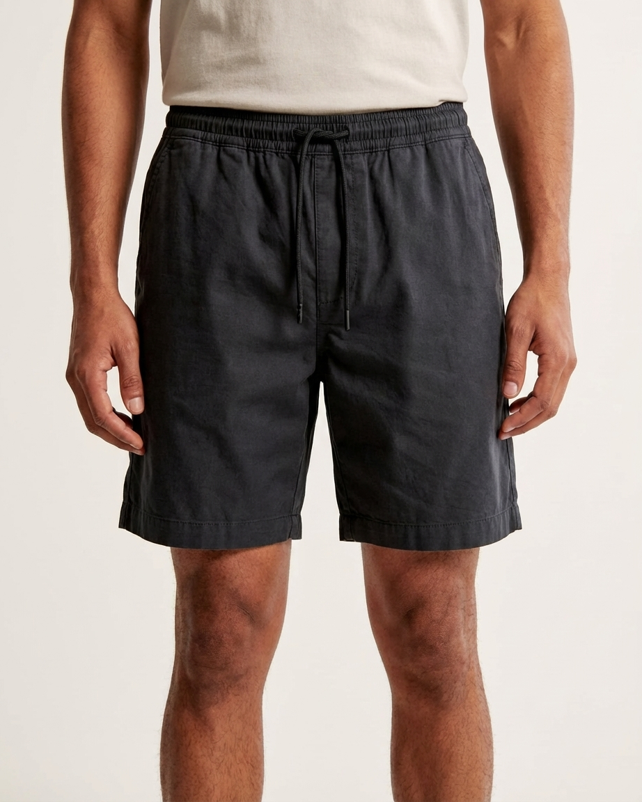 Men’s Dark Casual Shorts with Drawstring Waist 1