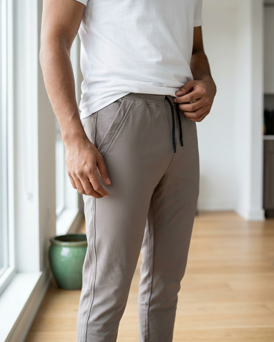 Men’s Light Gray Sweatpants with “END.” Branding 2