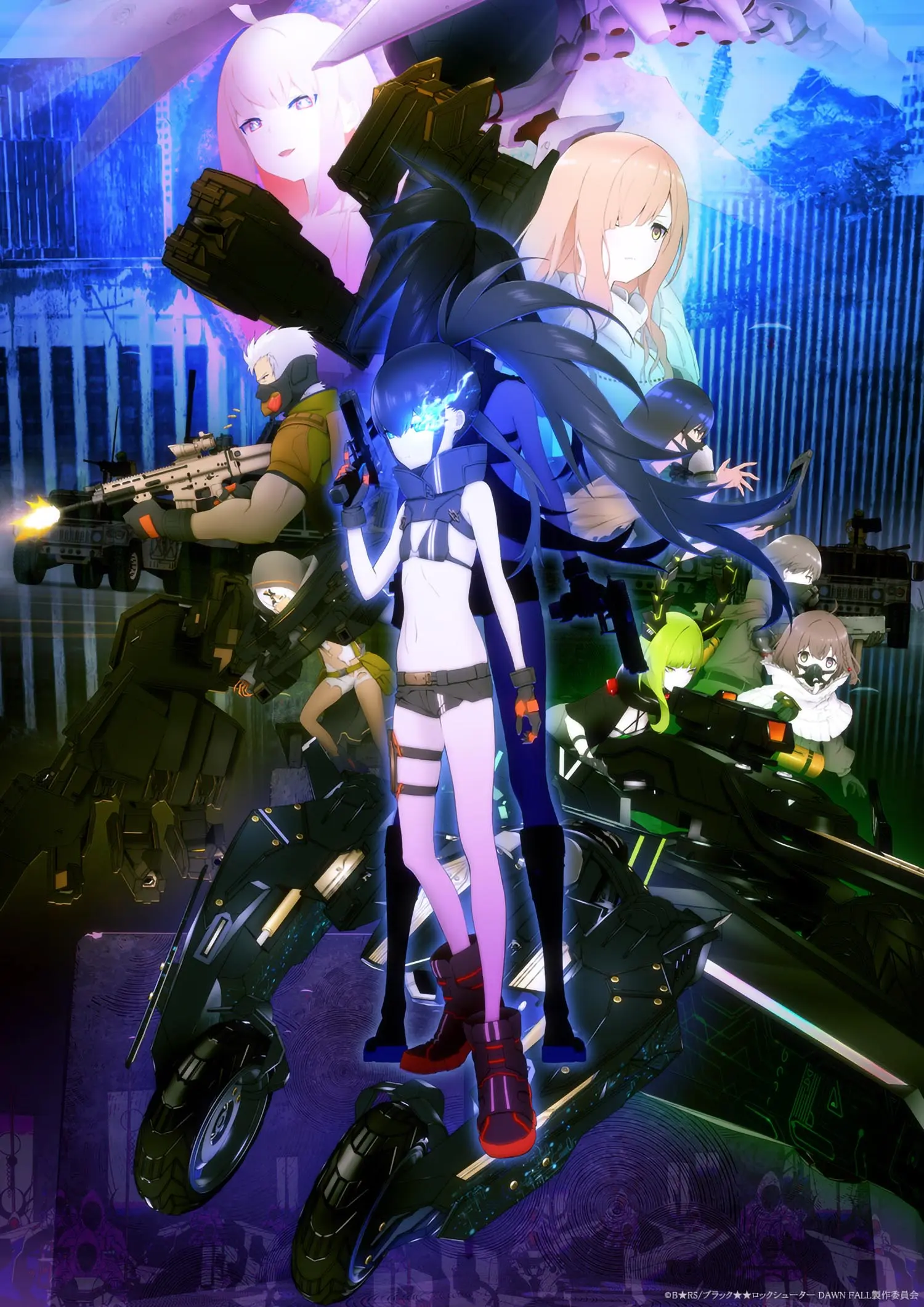 Key visual for the anime Black★★Rock Shooter: DAWN FALL