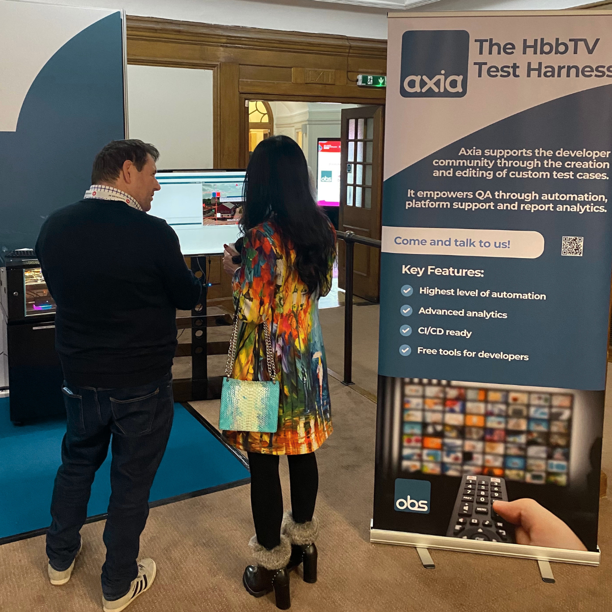 OBS team at HbbTV exhibition stand