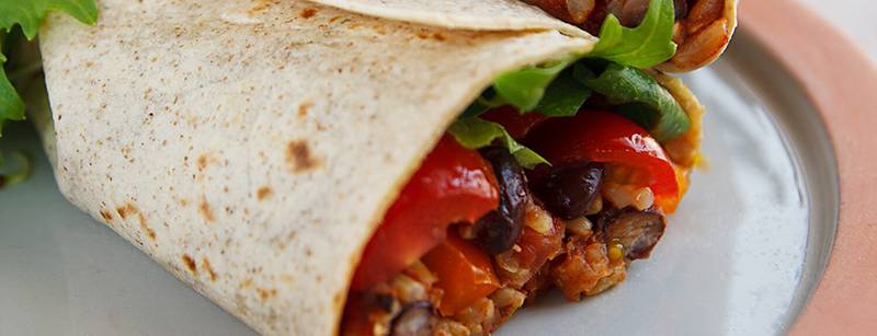 Burritos with Spanish Rice and Black Beans