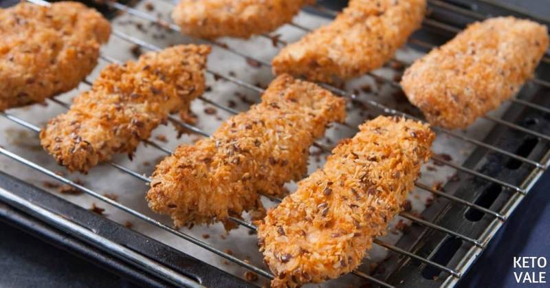 Keto Coconut Chicken Tenders with Flaxseeds