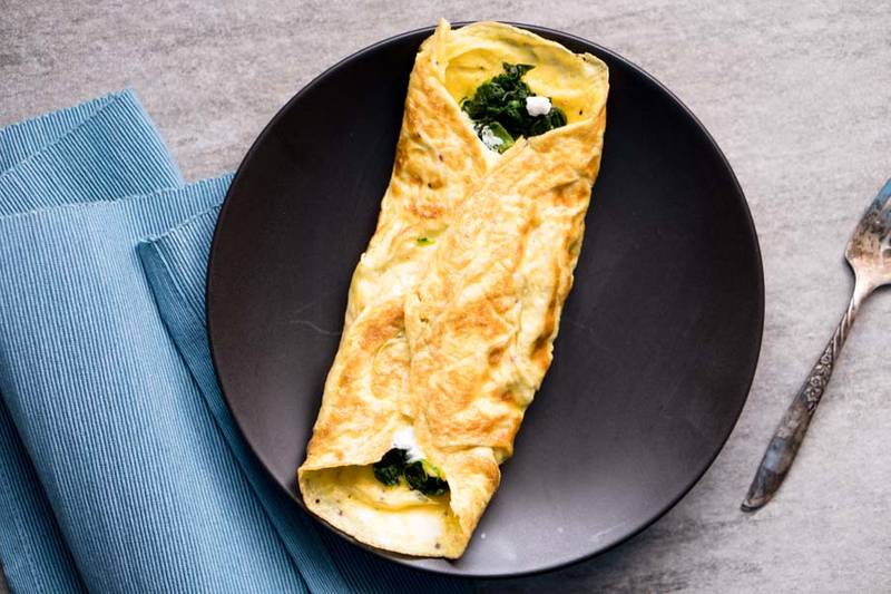 Goat Cheese Omelet Recipe with Spinach