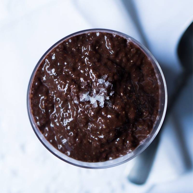 Keto Chocolate Peppermint Chia Pudding
