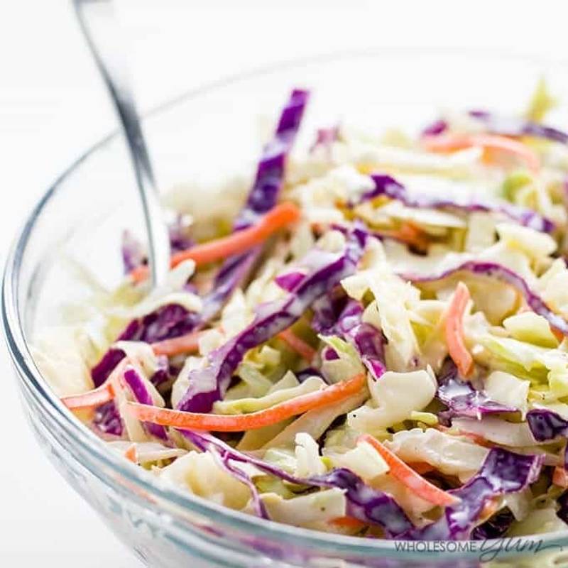 Paleo Low Carb Coleslaw (Sugar-free, Gluten-free) - 5 Ingredients