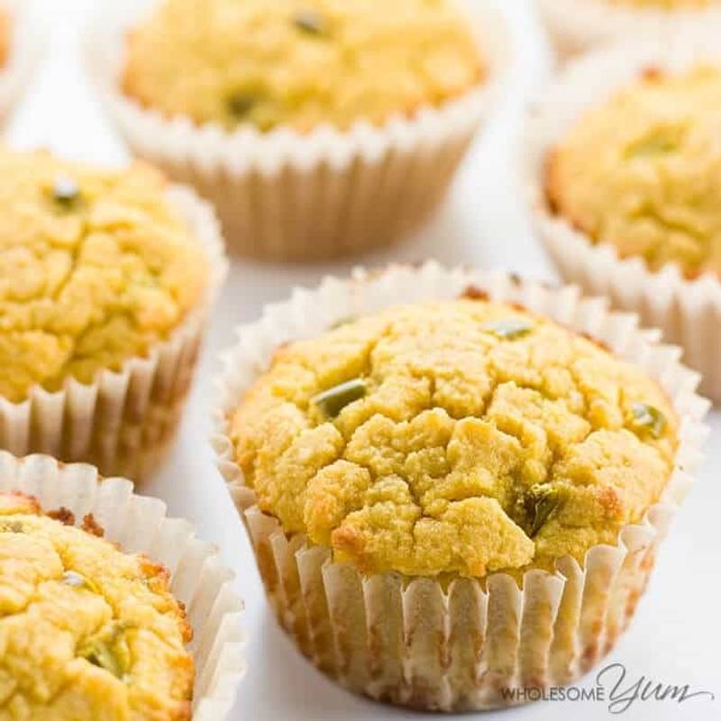 Paleo Cornbread Muffins (Coconut Flour Muffins) with Jalapeños
