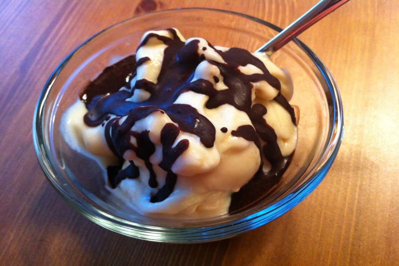 Banana Ice Cream with Chocolate Shell