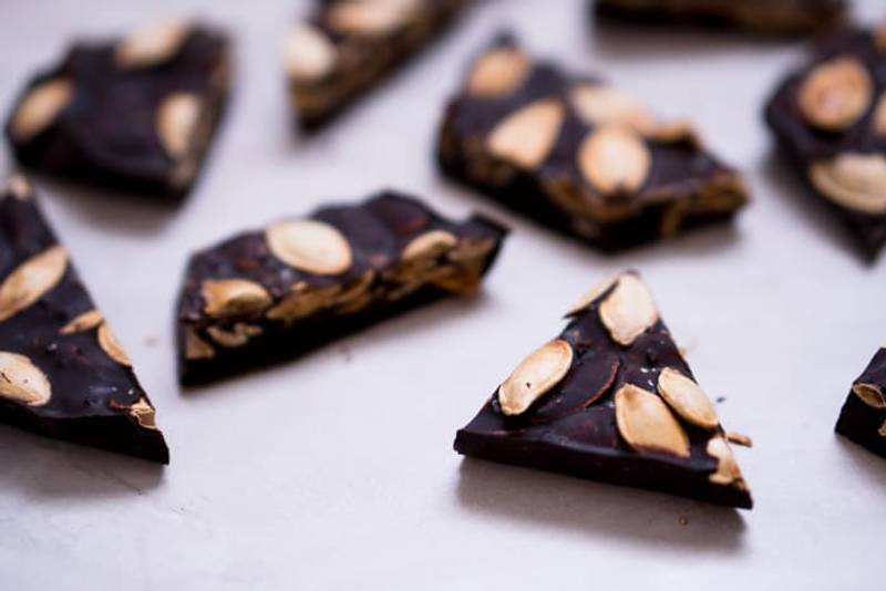 Pumpkin Seed Bark Recipe - Dark Chocolate & Sea Salt