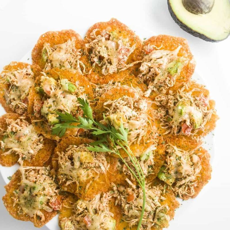 Low Carb Nachos with Spicy Chicken & Cheddar (Gluten-free)