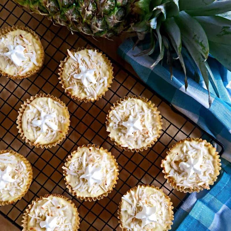 Piña Colada Cheesecake Cupcakes (Low Carb, Gluten-free)
