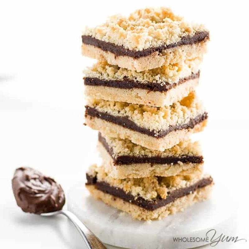 5-Ingredient Sugar-free Nutella Bars (Low Carb, Paleo)