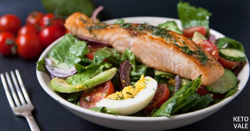 Keto Salmon Egg Avocado Salad