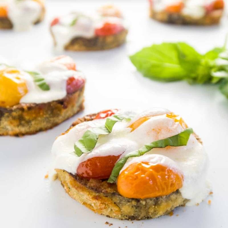 Eggplant Stacks with Tomatoes & Mozzarella (Low Carb, Gluten-Free)
