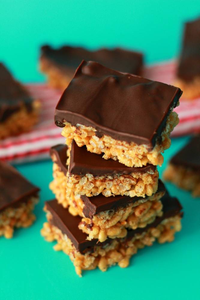 Vegan Chocolate Peanut Butter Rice Krispie Treats