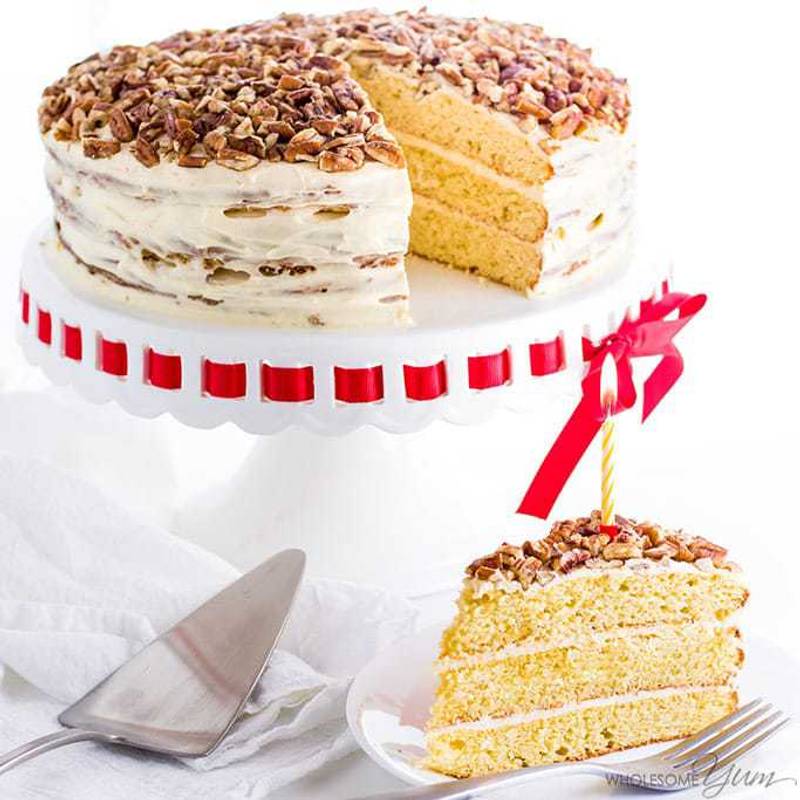 Vanilla Gluten-Free Keto Birthday Cake Recipe - Sugar Free