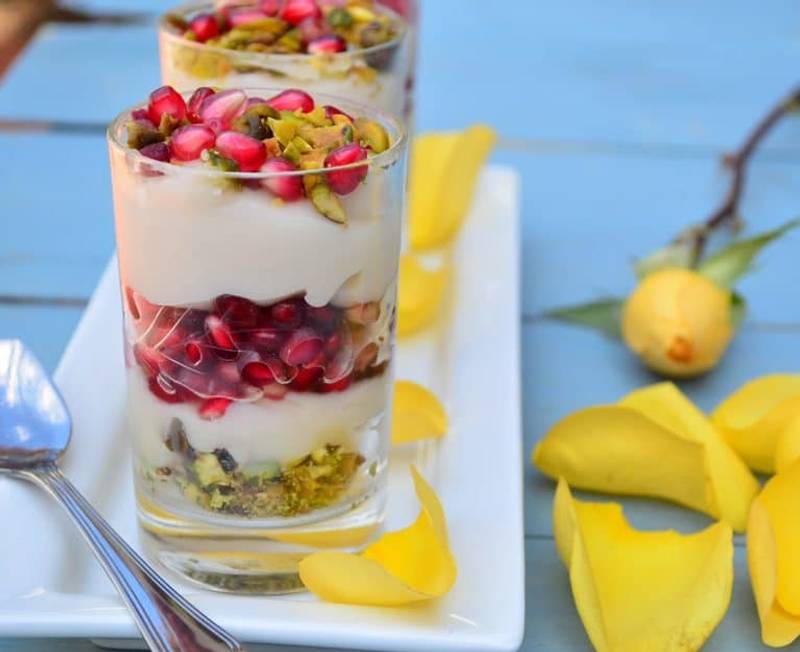 Vegan Rose Water Almond Milk Pudding