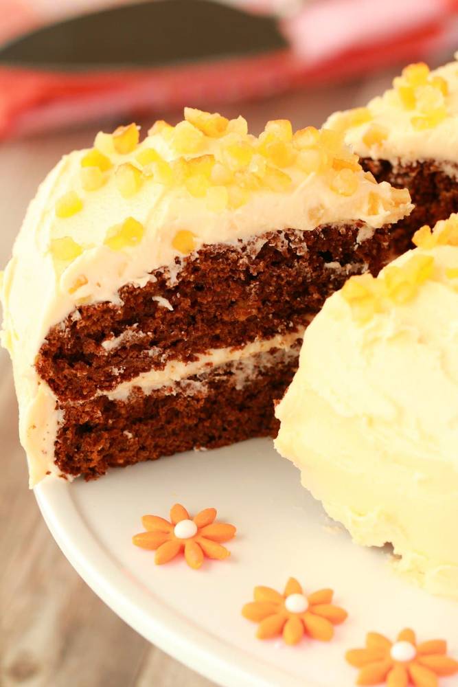 Gingerbread Cake with Orange Frosting