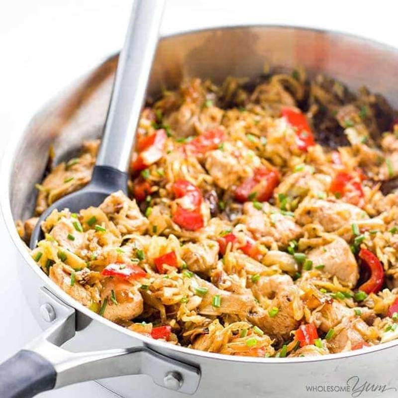 Chicken Cabbage Stir Fry - 15 Minutes (Paleo, Low Carb, Gluten-free)