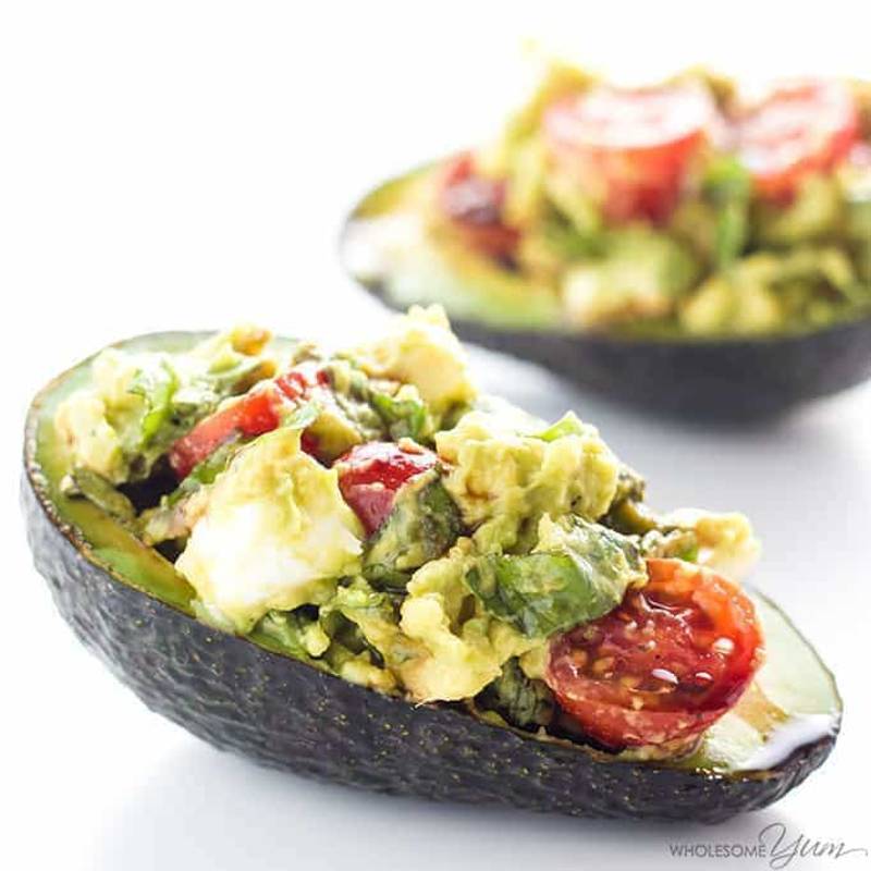 Caprese Stuffed Avocado Recipe (Low Carb, Gluten-free)
