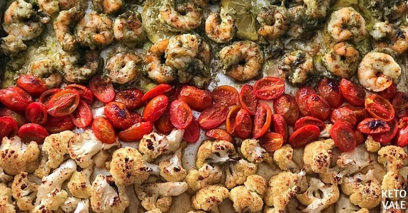 Baked Pesto Shrimp with Cauliflower