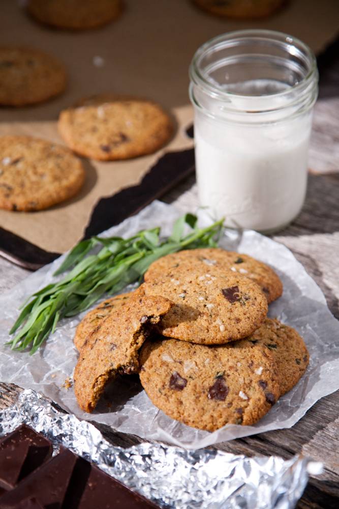 Tarragon Salted Dark Chocolate Chunk Cookies (Vegan & Gluten-Free)