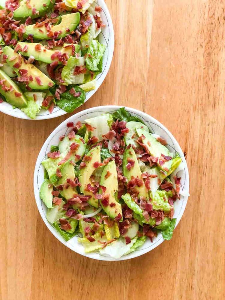 Keto Bacon and Avocado Caesar Salad Recipe