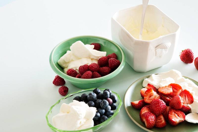 Berries and whipped cream