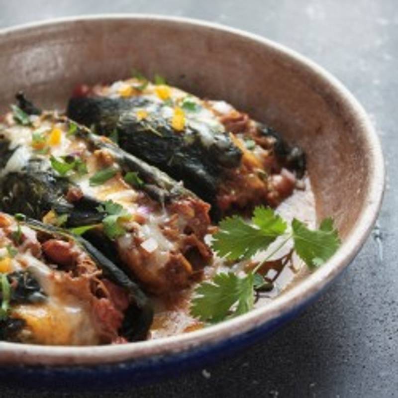 Cheesy Chorizo Stuffed Roasted Poblanos