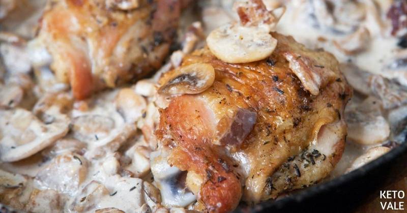 Chicken Thighs with Bacon Mushroom Sauce